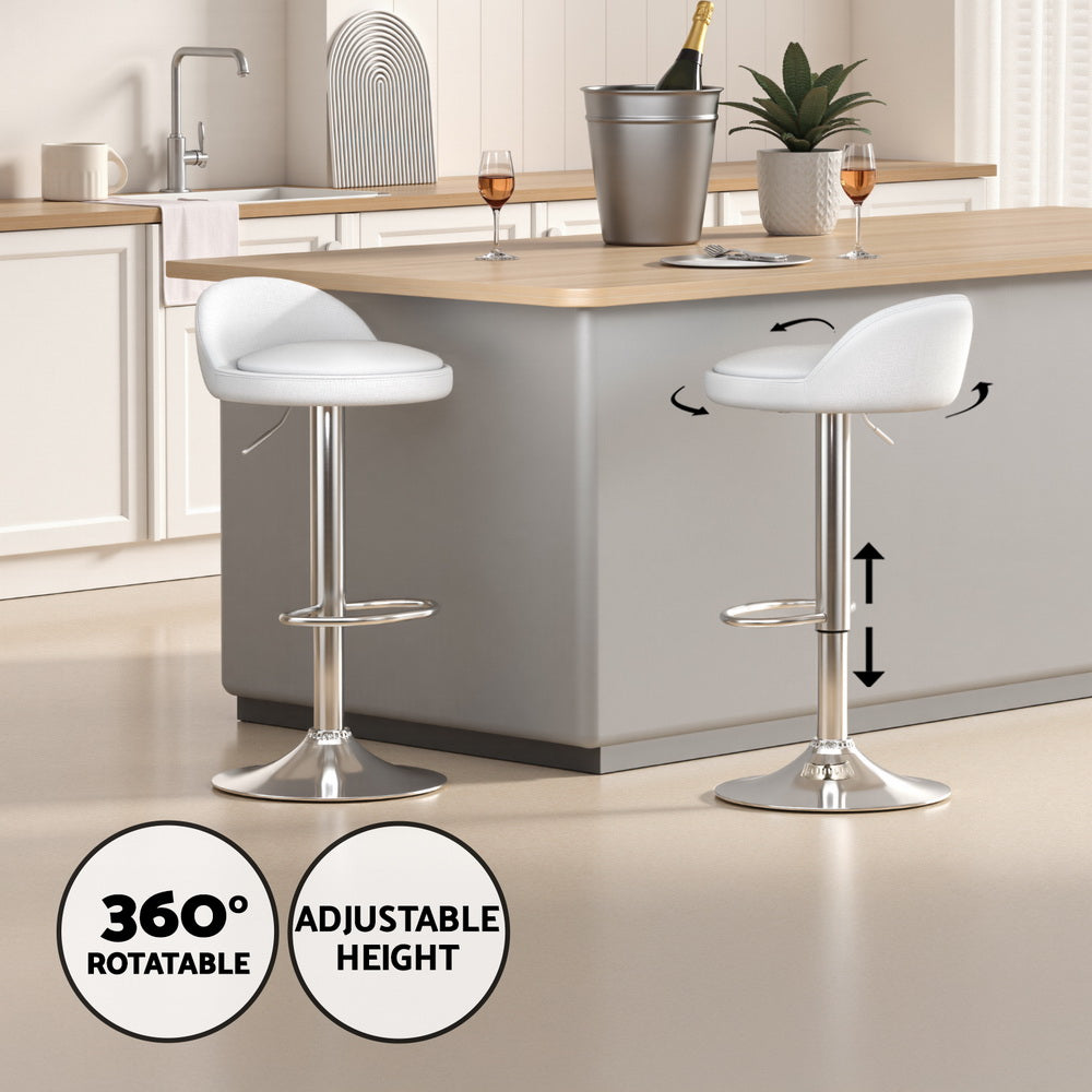 3-Piece Daria White Bar Table and Stools Set Kitchen Chairs Cafe Pub