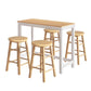5-Piece Italo Natural Bar Table and Stools Set Kitchen Chairs Cafe Pub