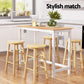 5-Piece Italo Natural Bar Table and Stools Set Kitchen Chairs Cafe Pub