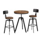 3-Piece Lalla Wood Bar Table and Stools Set Industrial Kitchen Chairs Cafe Pub