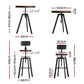 3-Piece Lalla Wood Bar Table and Stools Set Industrial Kitchen Chairs Cafe Pub