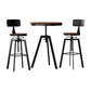 3-Piece Lalla Wood Bar Table and Stools Set Industrial Kitchen Chairs Cafe Pub