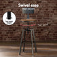 3-Piece Lalla Wood Bar Table and Stools Set Industrial Kitchen Chairs Cafe Pub
