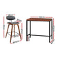 3-Piece Nerio Wood Bar Table and Stools Set Kitchen Chairs Cafe Pub