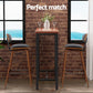 3-Piece Nerio Wood Bar Table and Stools Set Kitchen Chairs Cafe Pub