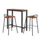 3-Piece Nuccia Wood Bar Table and Stools Set Kitchen Chairs Cafe Pub