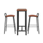 3-Piece Nuccia Wood Bar Table and Stools Set Kitchen Chairs Cafe Pub
