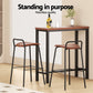 3-Piece Nuccia Wood Bar Table and Stools Set Kitchen Chairs Cafe Pub