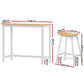 5-Piece Sante Pine and White Bar Table and Stools Set Solid Wood Kitchen Chairs Cafe Pub