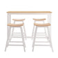 5-Piece Sante Pine and White Bar Table and Stools Set Solid Wood Kitchen Chairs Cafe Pub
