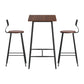 3-Piece Tazio Wood Bar Table and Stools Set Kitchen Chairs Cafe Pub