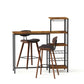 3-Piece Fosca Wood Bar Table and Stools Set Solid Wood Kitchen Chairs Cafe Pub