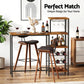 3-Piece Fosca Wood Bar Table and Stools Set Solid Wood Kitchen Chairs Cafe Pub