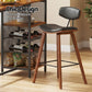 3-Piece Fosca Wood Bar Table and Stools Set Solid Wood Kitchen Chairs Cafe Pub