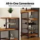 3-Piece Fosca Wood Bar Table and Stools Set Solid Wood Kitchen Chairs Cafe Pub