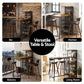 3-Piece Fosca Wood Bar Table and Stools Set Solid Wood Kitchen Chairs Cafe Pub