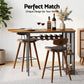 3-Piece Fosca Wood Bar Table and Stools Set Solid Wood Kitchen Chairs Cafe Pub