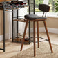 3-Piece Fosca Wood Bar Table and Stools Set Solid Wood Kitchen Chairs Cafe Pub