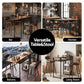 3-Piece Fosca Wood Bar Table and Stools Set Solid Wood Kitchen Chairs Cafe Pub