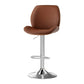 Sisian Bar Stool Bentwood Swivel Adjustable Kitchen Dining Counter Stool Leather - Brown