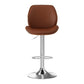Sisian Bar Stool Bentwood Swivel Adjustable Kitchen Dining Counter Stool Leather - Brown