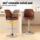 Sisian Bar Stool Bentwood Swivel Adjustable Kitchen Dining Counter Stool Leather - Brown