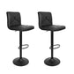 Set of 2 Beatrice PU Leather Gas Lift Bar Stools - Black