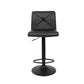 Set of 2 Beatrice PU Leather Gas Lift Bar Stools - Black