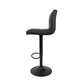 Set of 2 Beatrice PU Leather Gas Lift Bar Stools - Black