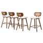 Set of 4 Banfora Bar Stools Kitchen Counter Rattan Chairs PU Leather Padding - Wood & Beige