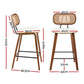 Set of 4 Banfora Bar Stools Kitchen Counter Rattan Chairs PU Leather Padding - Wood & Beige