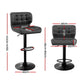 Set of 4 Genoa Bar Stools Gas Lift Leather Padded - Grey
