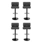 Set of 4 Genoa Bar Stools Gas Lift Leather Padded - Grey
