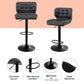 Set of 4 Genoa Bar Stools Gas Lift Leather Padded - Grey