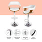 Set of 4 Chalcis Bar Stools Gas Lift Leather with Armrest - White