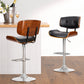 Set of 4 Ancona Bar Stools Gas Lift Leather - Black