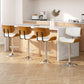 Set of 4 Ancona Bar Stools Gas Lift Leather - White