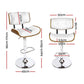 Set of 4 Ancona Bar Stools Gas Lift Leather - White