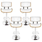 Set of 4 Ancona Bar Stools Gas Lift Leather - White