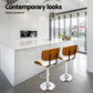 Set of 4 Ancona Bar Stools Gas Lift Leather - White