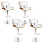 Set of 4 Ancona Bar Stools Gas Lift Leather - White