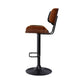 85cm Ancona Bar Stool Gas Lift Wooden PU Leather - Black