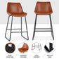Set of 4 Toulon Bar Stools Leather Padded Metal Legs - Brown
