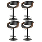 Set of 4 Montpellier Bar Stools Gas Lift Leather with Armrest - Black