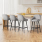 Set of 4 Lima Bar Stools Upholstered Stool Counter Seat Kitchen - Grey