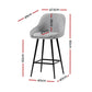 Set of 4 Lima Bar Stools Upholstered Stool Counter Seat Kitchen - Grey