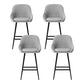Set of 4 Lima Bar Stools Upholstered Stool Counter Seat Kitchen - Grey