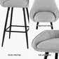 Set of 4 Lima Bar Stools Upholstered Stool Counter Seat Kitchen - Grey
