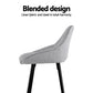 Set of 4 Lima Bar Stools Upholstered Stool Counter Seat Kitchen - Grey