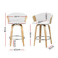 Set of 4 Salisbury Bar Stools Kitchen Stool Wooden Chair Swivel Chairs Leather - White